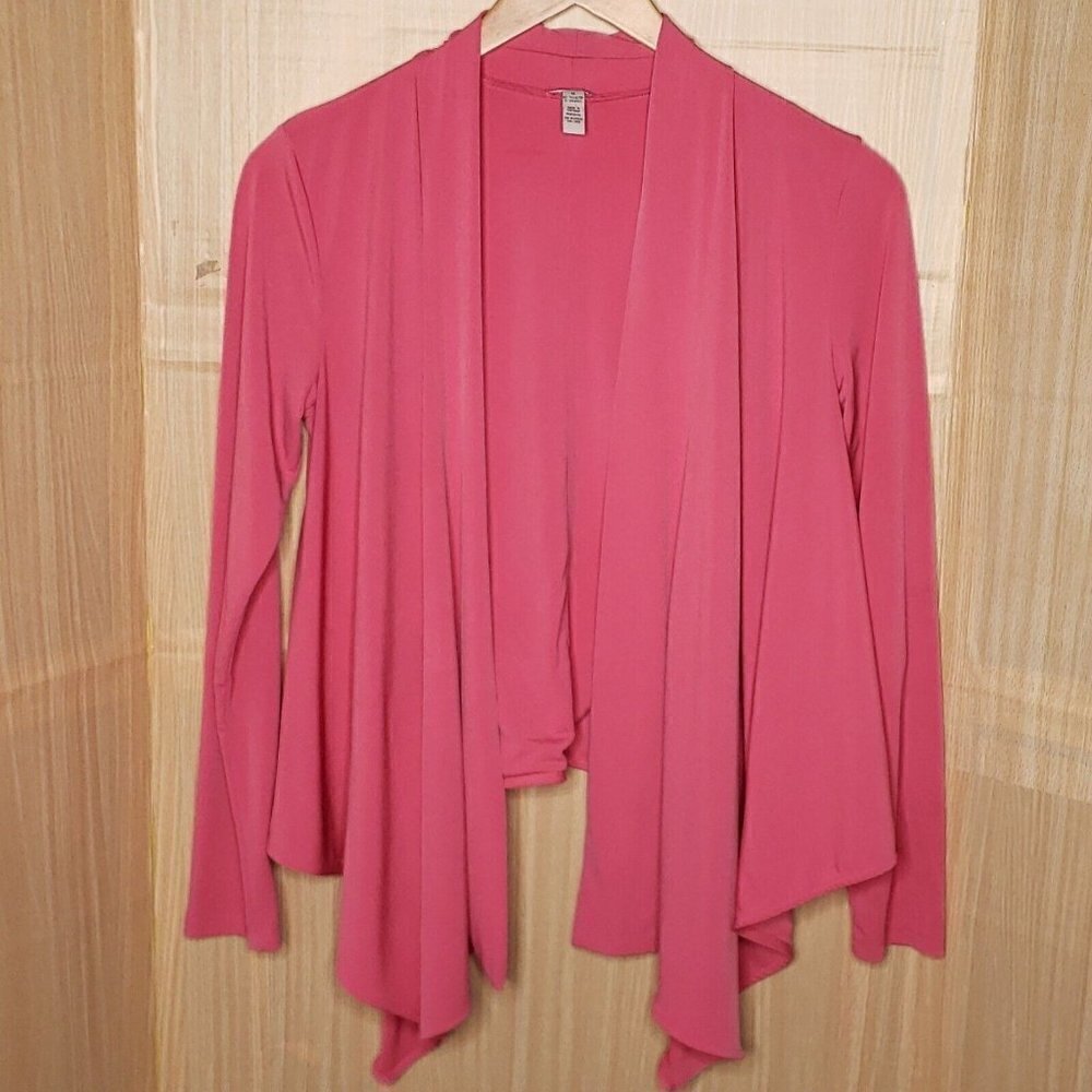 Women's Pink Draped Open Front Blazer Jacket - Unbranded
